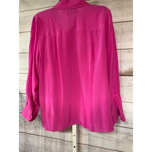 Bob Macke Women's Size Medium Wearable Art Pink Long Sleeve Button Down Shirt - Picture 4 of 6